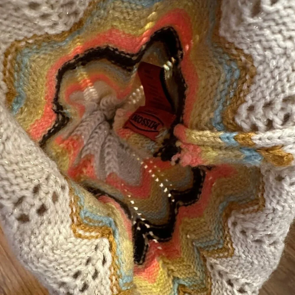Missoni x target collaboration woven sweater pom pom Beanie